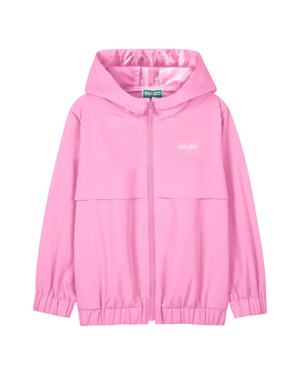 

Ветровка с капюшоном и застежкой-молнией Kenzo Kids, розовый