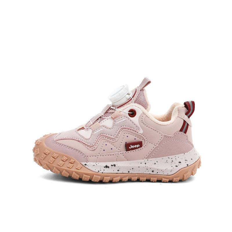 

Детские кроссовки для бега с низким верхом, устойчивые к скольжению, ударам и истиранию, термостойкие Jeep, розовый (fleece-lined thin cotton)