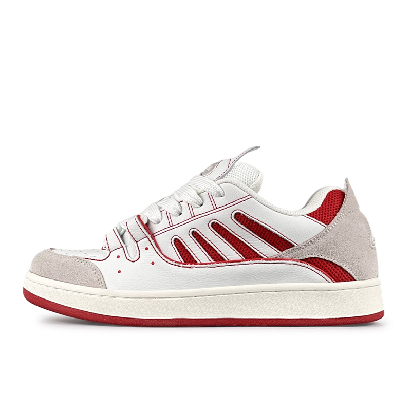 

SUPER DRAG износостойкие нескользящие низкие кроссовки для скейтбординга унисекс LuzaoT, белый/красный