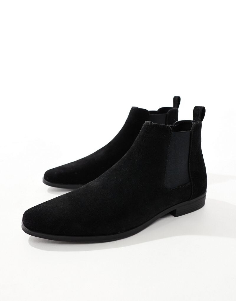 

Черные ботинки челси из искусственной замши ASOS DESIGN