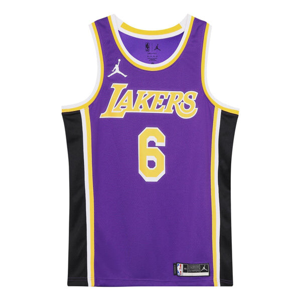

Майка Men's Nike NBA Quick Dry Sports Basketball SW Fan Edition Version Los Angeles Lakers Lebron James No. 6 Purple Jersey, фиолетовый
