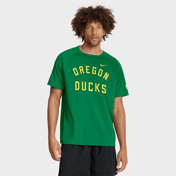 Мужская зеленая футболка Oregon Ducks Premium Performance Ready Raglan Dri-FIT Nike — фото 2