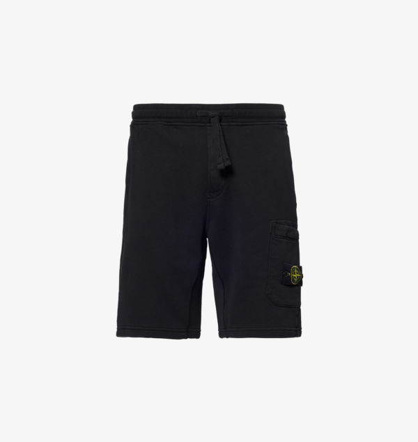 

Шорты прямого кроя из хлопкового трикотажа Brand-Badge Stone Island, черный