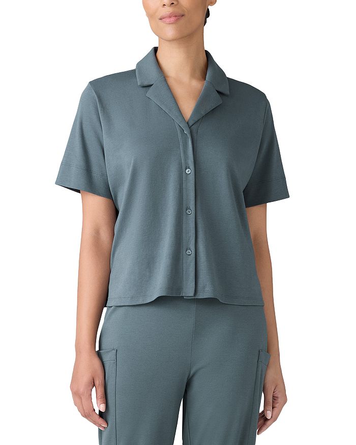 

Рубашка с заостренным воротником Eileen Fisher, зеленый