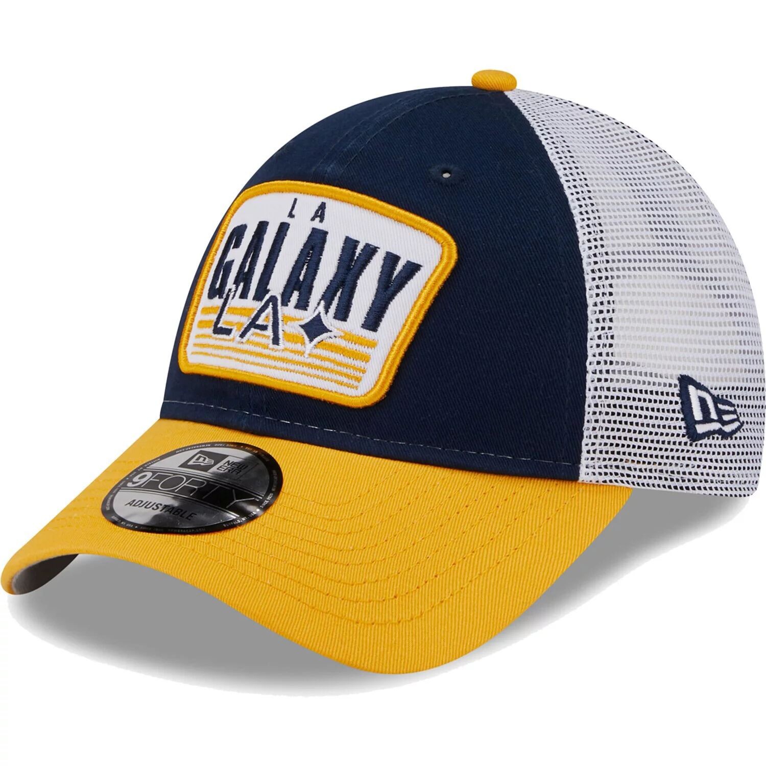 

Мужская кепка New Era Navy/Gold LA Galaxy Patch 9FORTY Trucker Snapback Hat