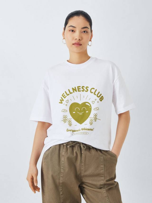 

Футболка с графическим рисунком wellness John Lewis , цвет Green Multi