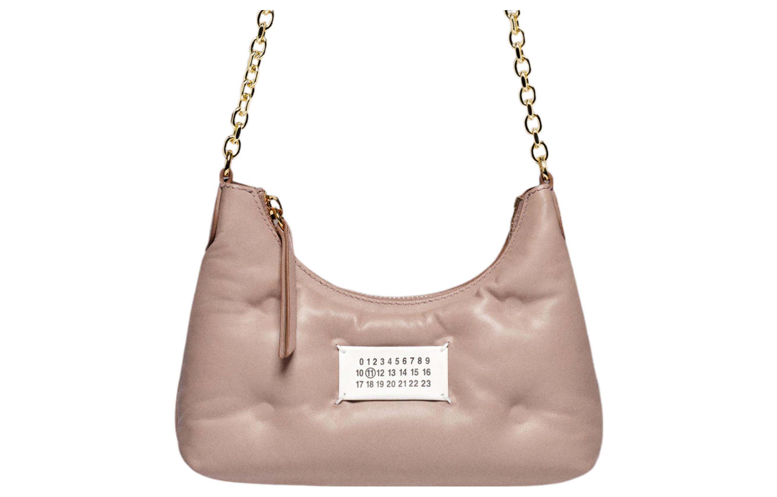 

Maison Margiela Женская розовая сумка через плечо из овчины с телячьей кожей