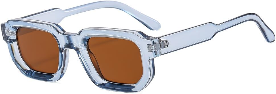 

Модные винтажные квадратные солнцезащитные очки для мужчин и женщин, стильные массивные прямоугольные солнцезащитные очки в стиле ретро-панк, защита от ультрафиолета UV400 RAVI EYEWEAR, Blue Tea