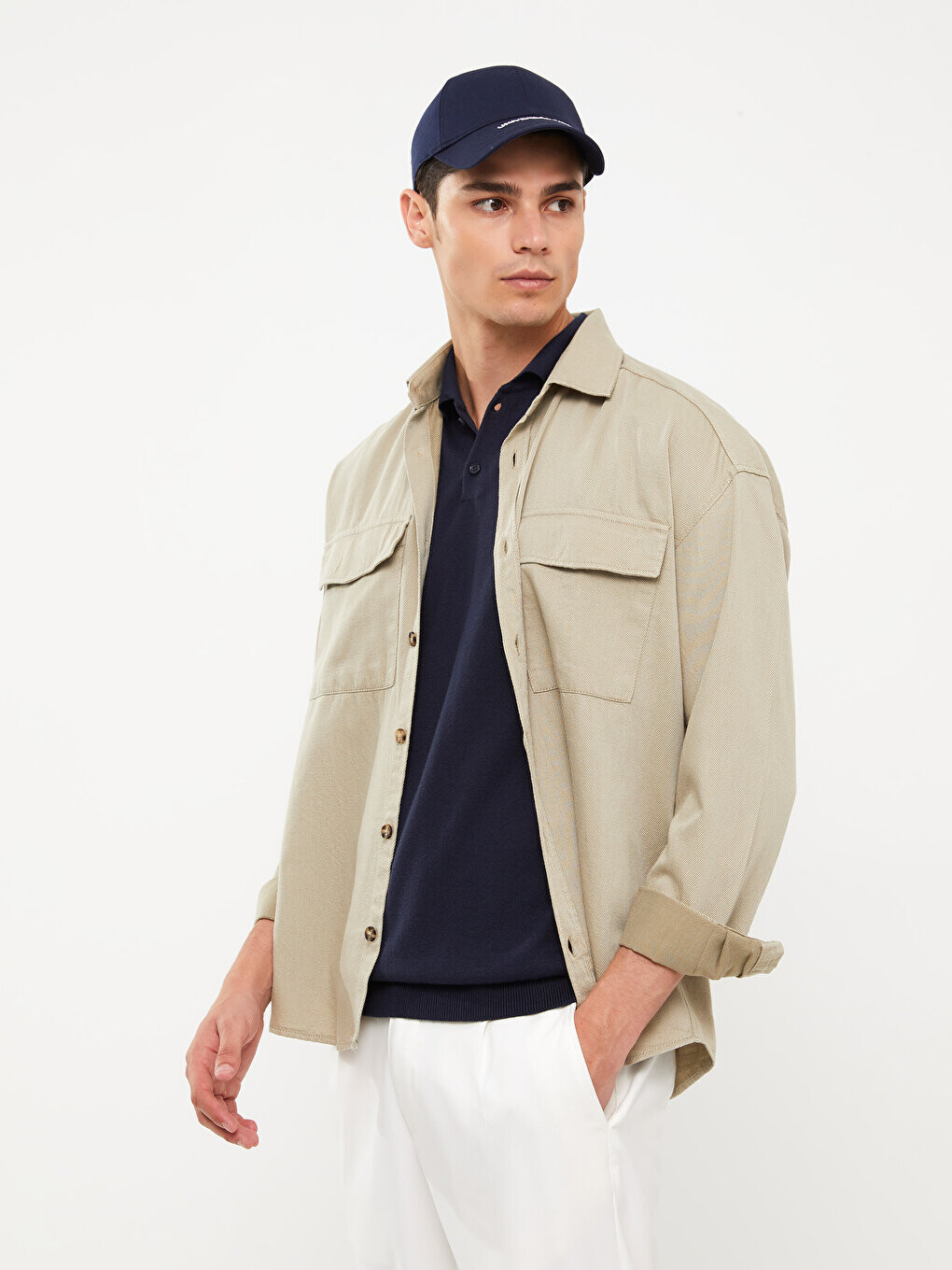 

Удобная мужская куртка-рубашка Добби с длинным рукавом LCW Casual