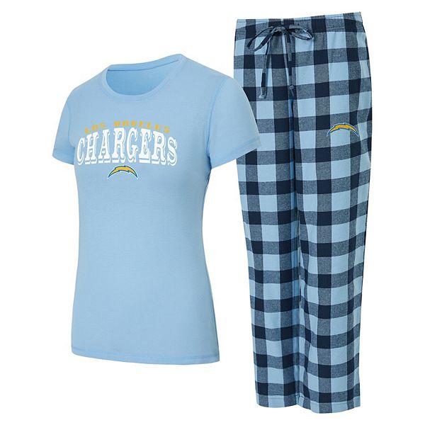 

Женский комплект пижамы flannel pj set concepts sport powder blue/navy los angeles chargers avondale Unbranded