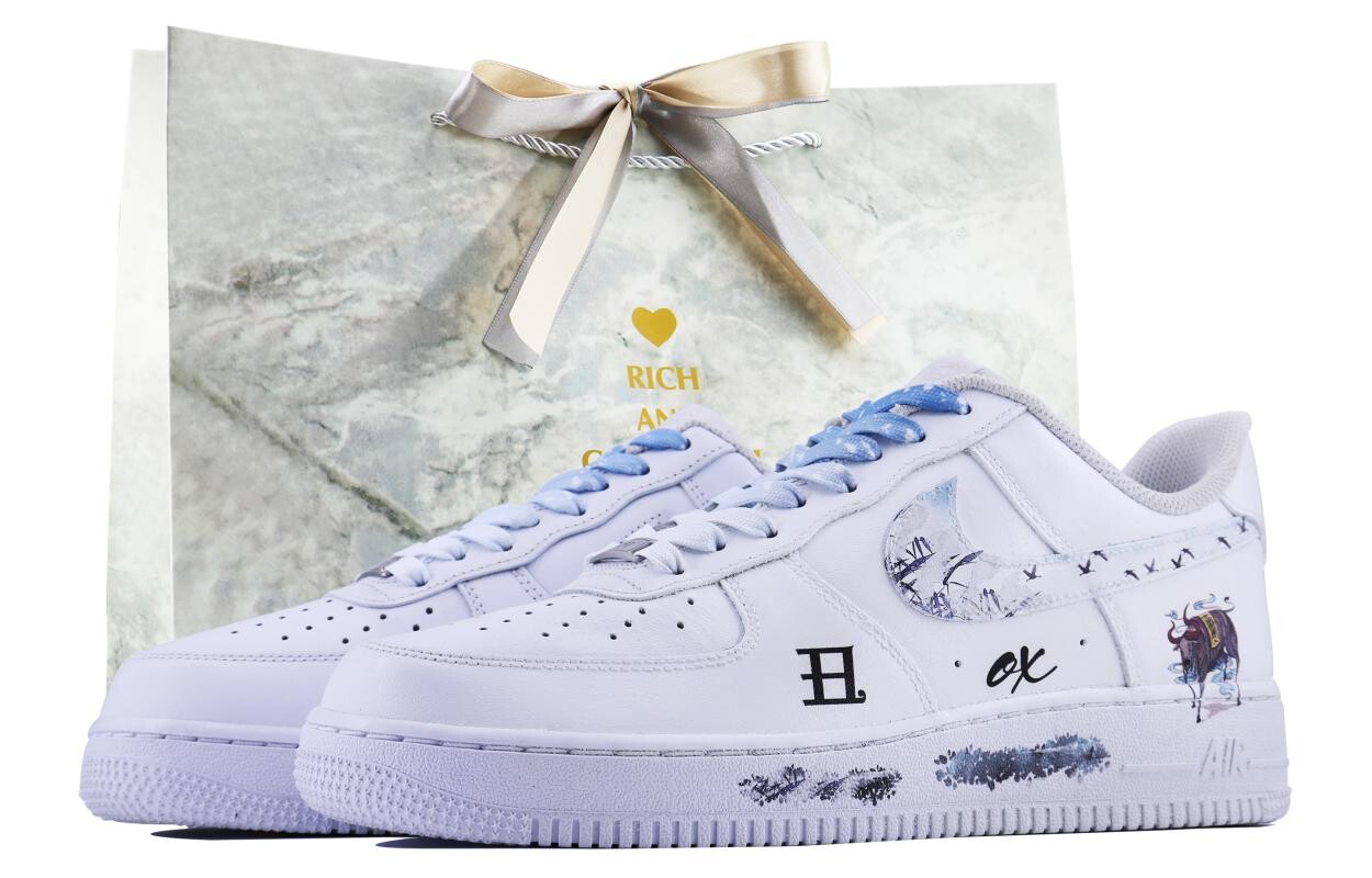 

Кроссовки Nike Air Force 1 Skateboard Shoes Men Low-Top Blue, Белый, Кроссовки Nike Air Force 1 Skateboard Shoes Men Low-Top Blue