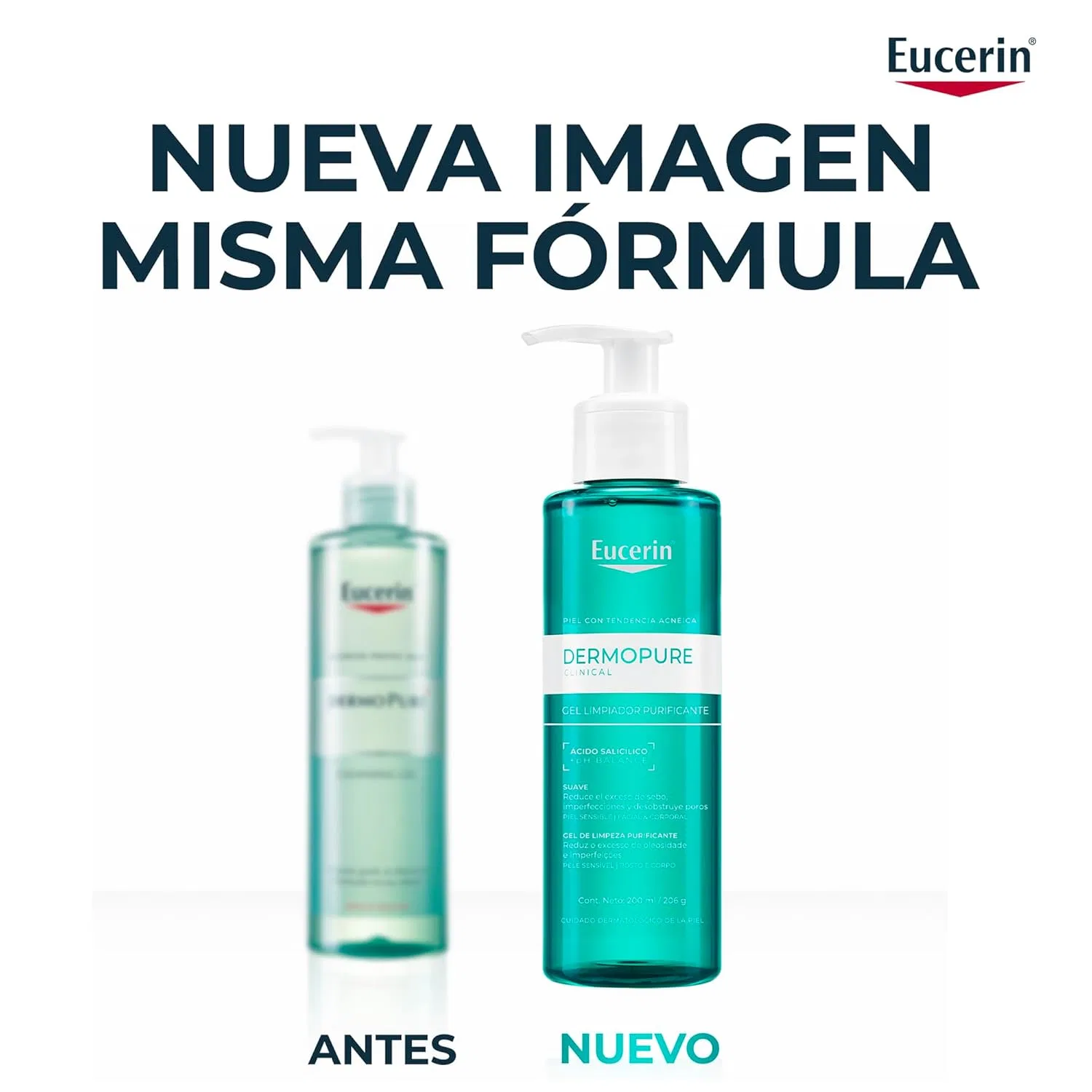 Гель для умывания Eucerin — Очищающий гель для лица DermoPure, 200 мл — фото 3