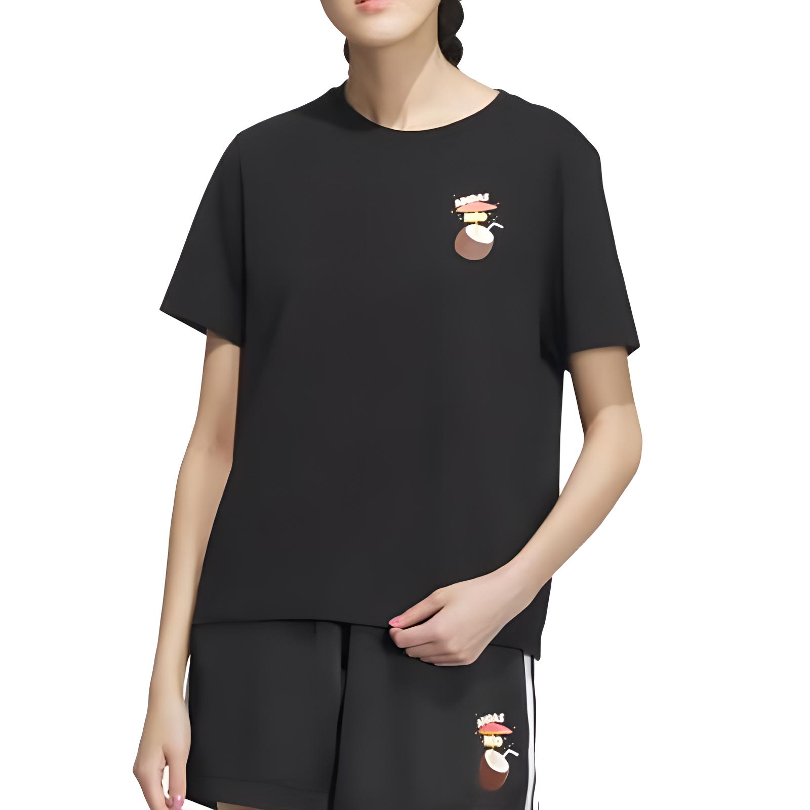 

Adidas Neo Футболка с заниженной линией плеч, черная, женская