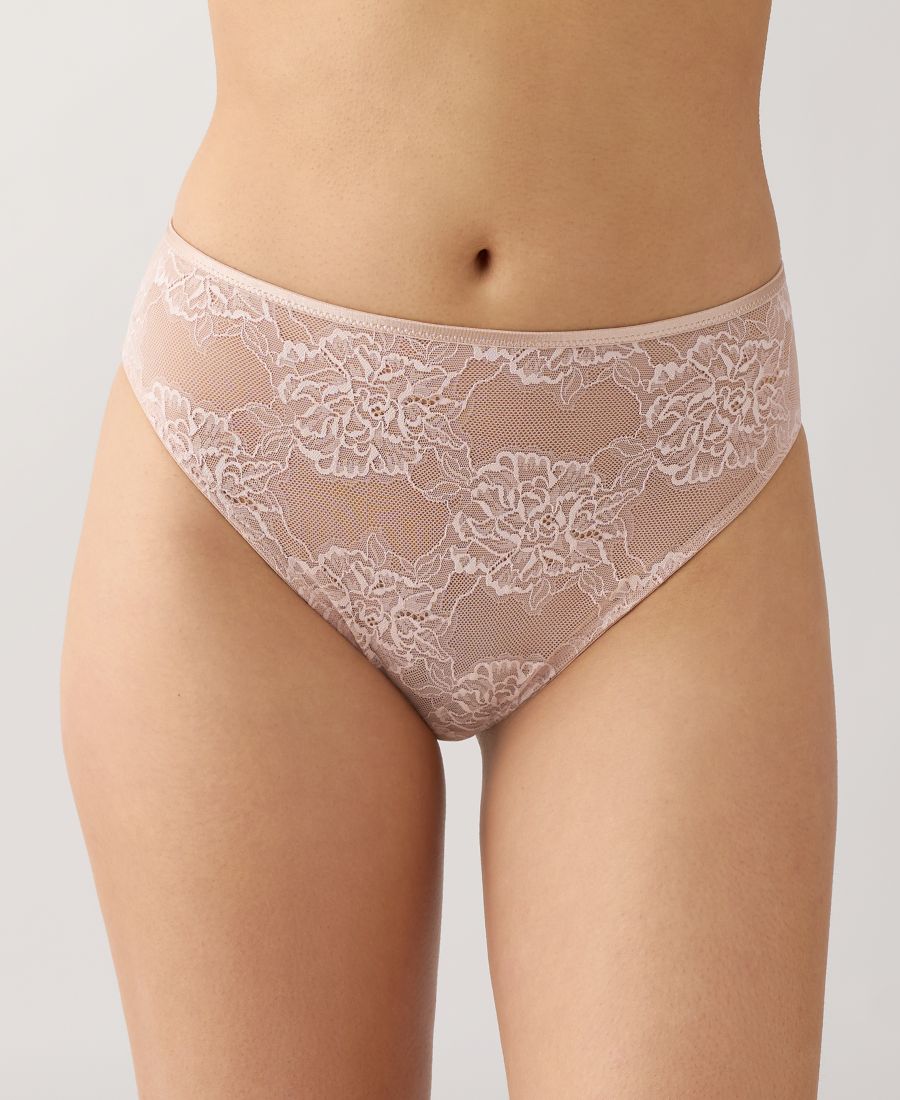 

Женские прозрачные сетчатые трусики с высокой посадкой Full Bloom Wacoal, Rose Dust