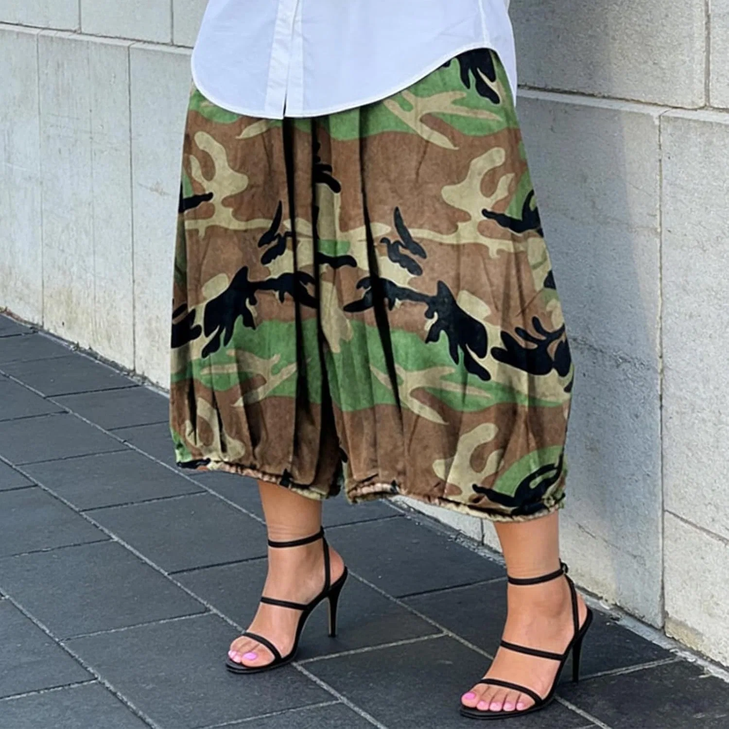 Джинсы карго свободные, Camo Army Fatigue, Green-03 — фото 4