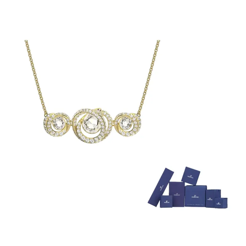 

Swarovski Поддельное кристаллическое ожерелье для женщин Gold