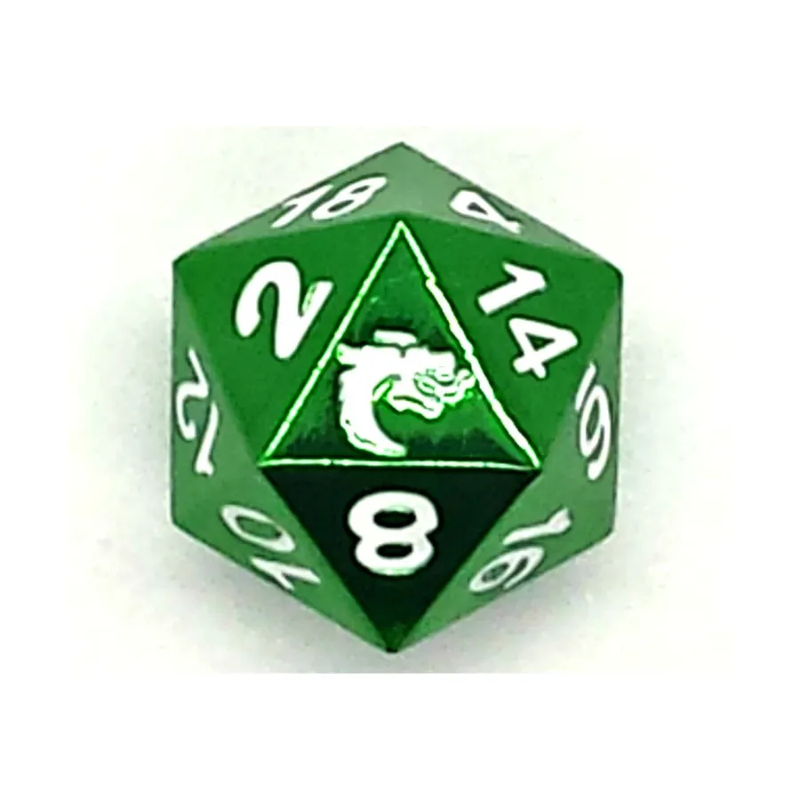 

d20 Электрический Зеленый, Metal Dice - Halfling Forged