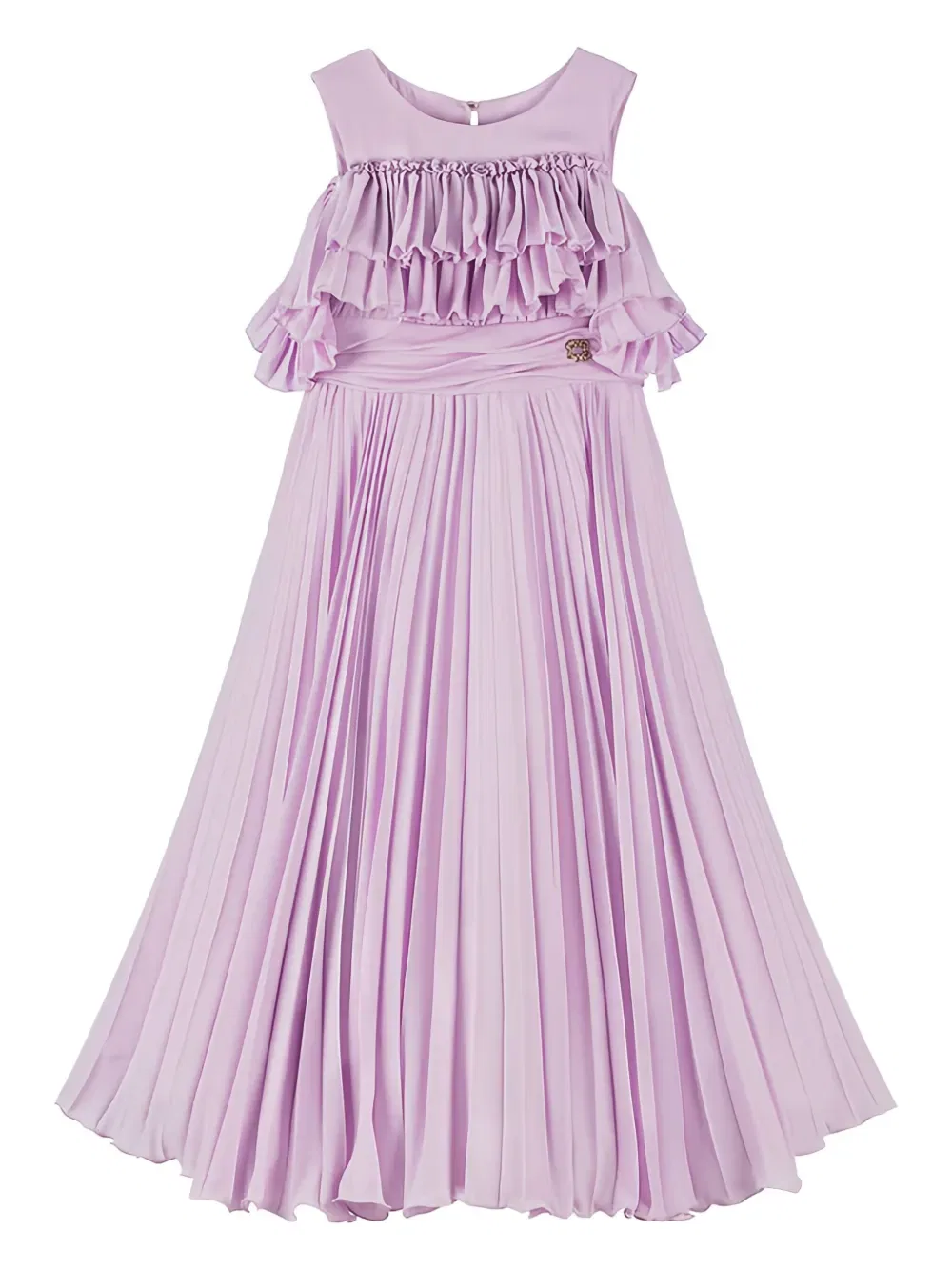 Платье с оборками и складками Elie Saab Junior, фиолетовый