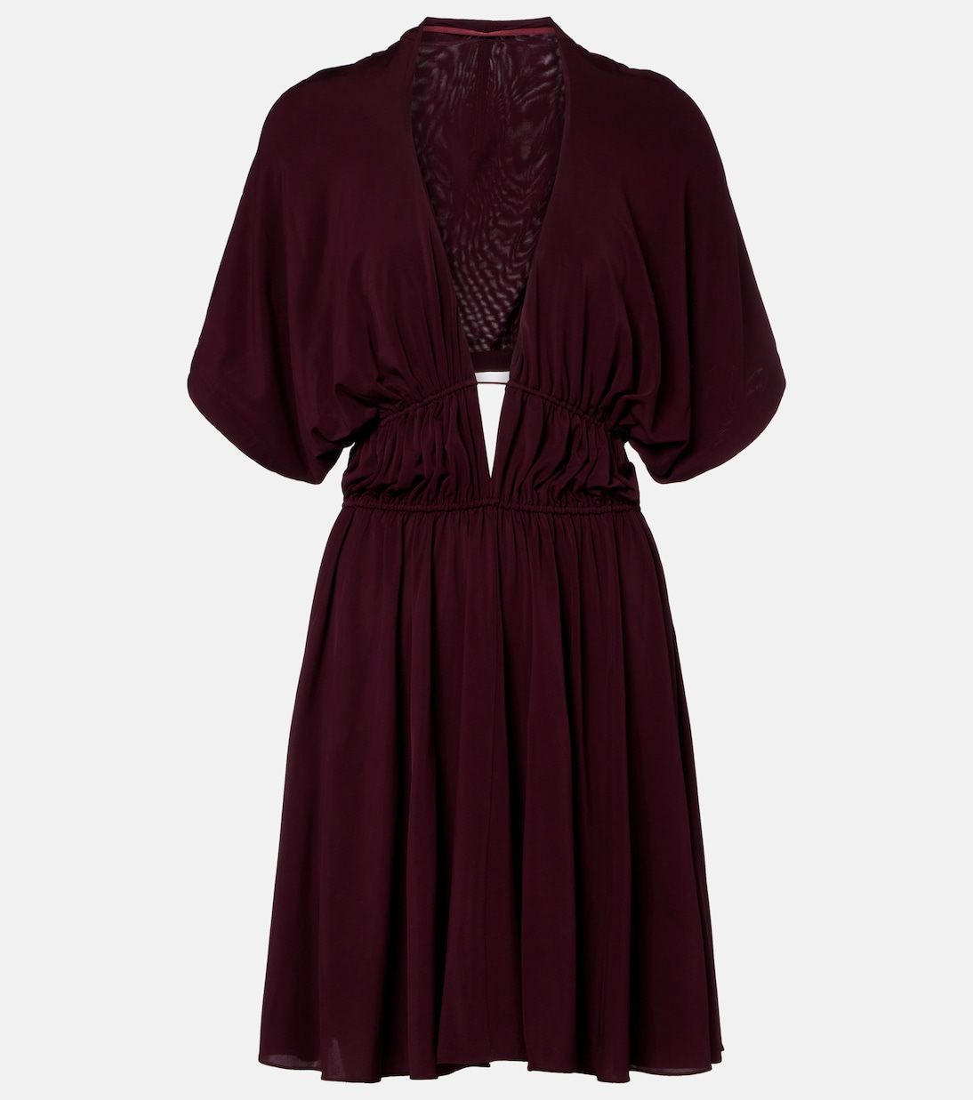 

Мини-платье с открытой спиной и сборками Alaïa, Bordeaux