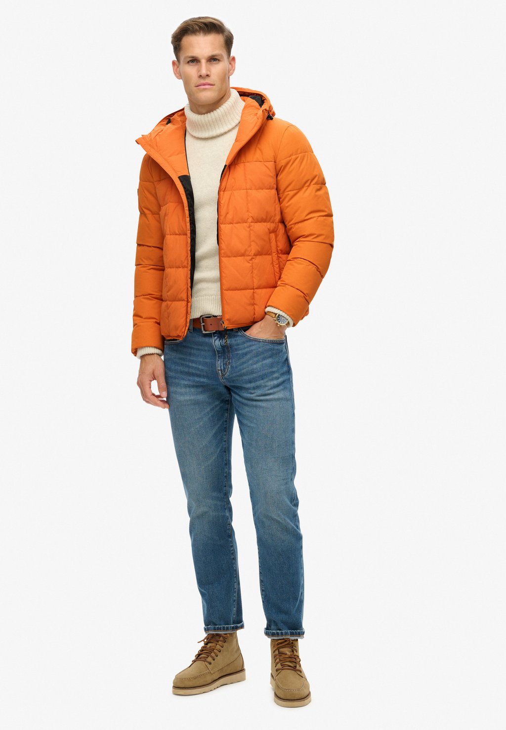 

Зимняя куртка EXPEDITION HOODED PUFFER Superdry, оранжевый