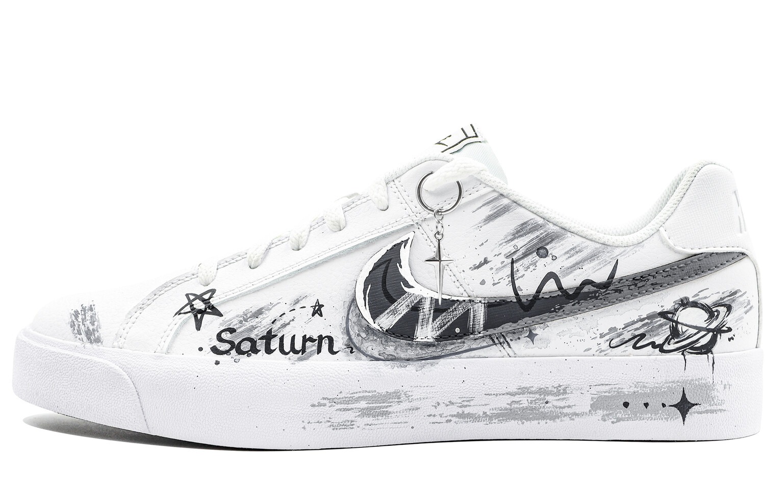 

Кроссовки Nike Court Royale Skateboarding Shoes Unisex Low-top Black/white, черный/белый