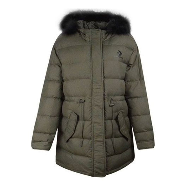 

Куртка long down jacket 'green' Converse, зеленый