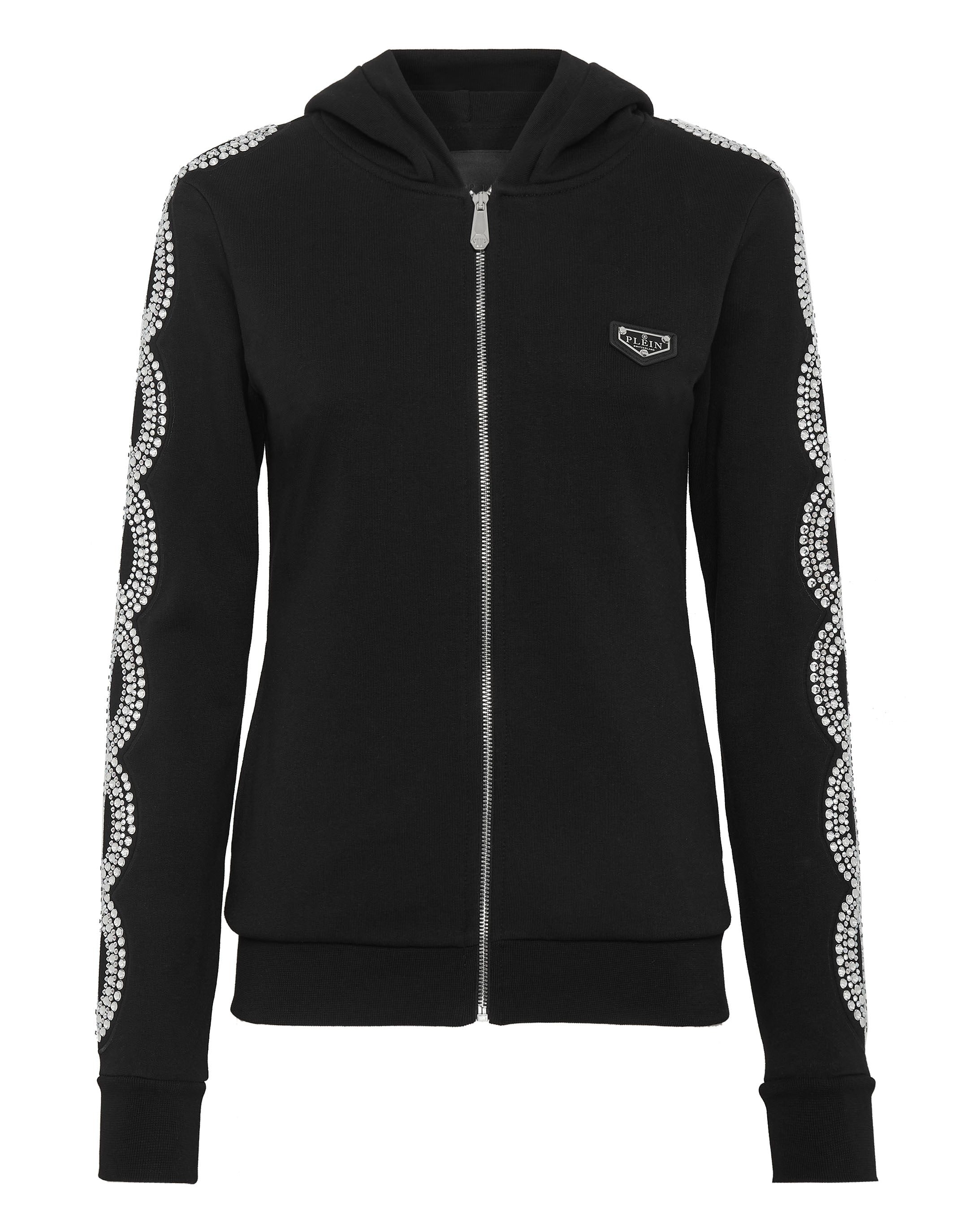 

Толстовка с капюшоном Full Zip Crystal Cable PHILIPP PLEIN, черный