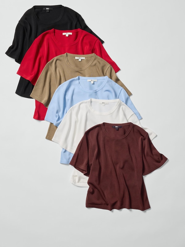 Вязаная футболка boxy Uniqlo, 15 red — фото 3