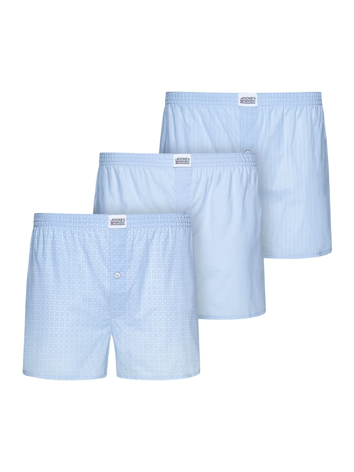 

Трусы боксеры Jockey Boxershorts Woven 3 Stück, светло-синий