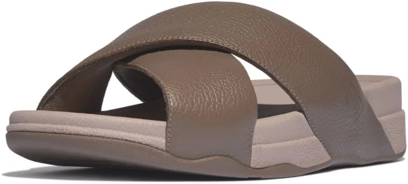 Мужские сандалии Fitflop Surfer из зернистой кожи с перекрестным плетением, Brown — фото 4