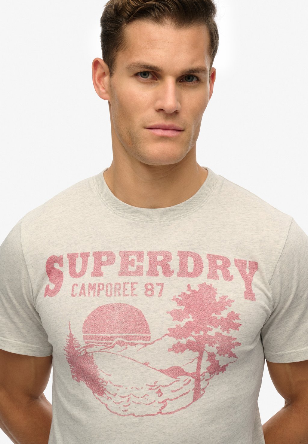 Футболка с принтом LO-FI OUTDOOR MONO RELAXED Superdry, светло-серый — фото 3