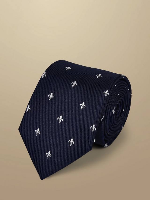 

Шелковый галстук Fleur De Lys Charles Tyrwhitt, Navy