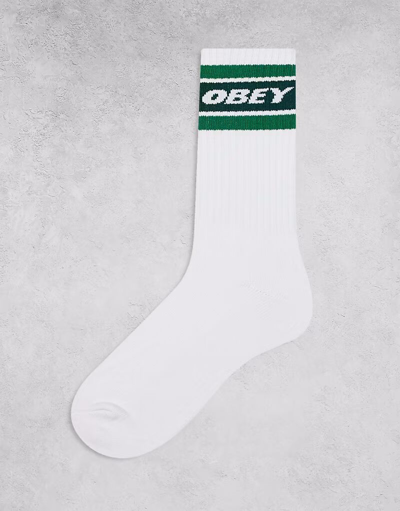 

Носки с логотипом Obey Cooper белого цвета