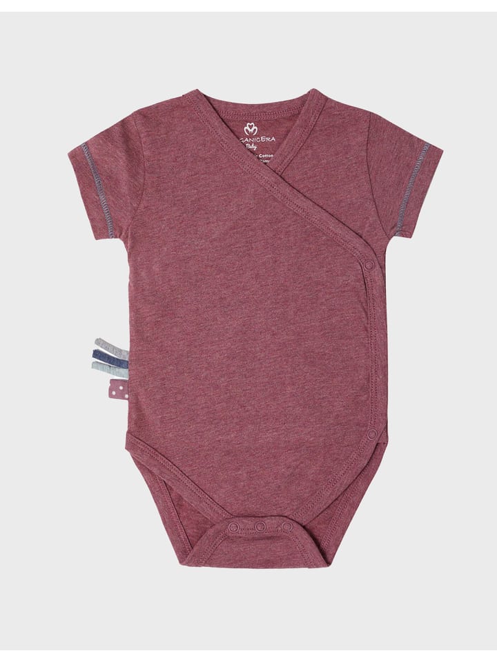

OrganicEra Детский боди с короткими рукавами в цвете "Бордовый меланж"