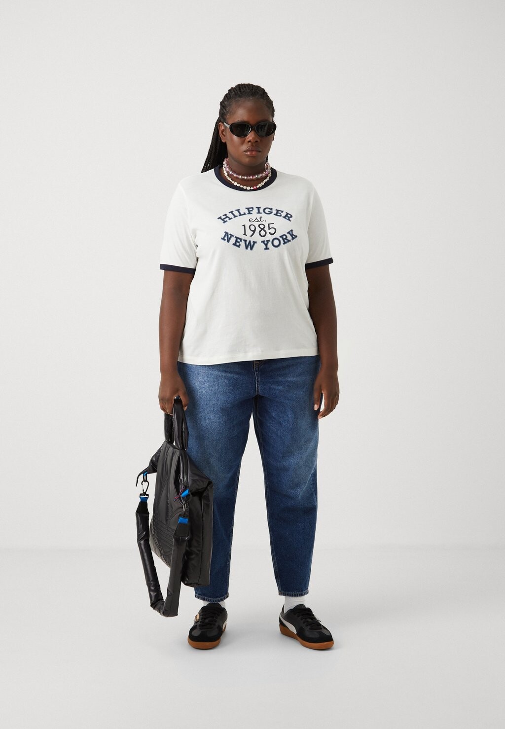 

Футболка с принтом Varsity Ringer Tee Tommy Hilfiger, старинный белый