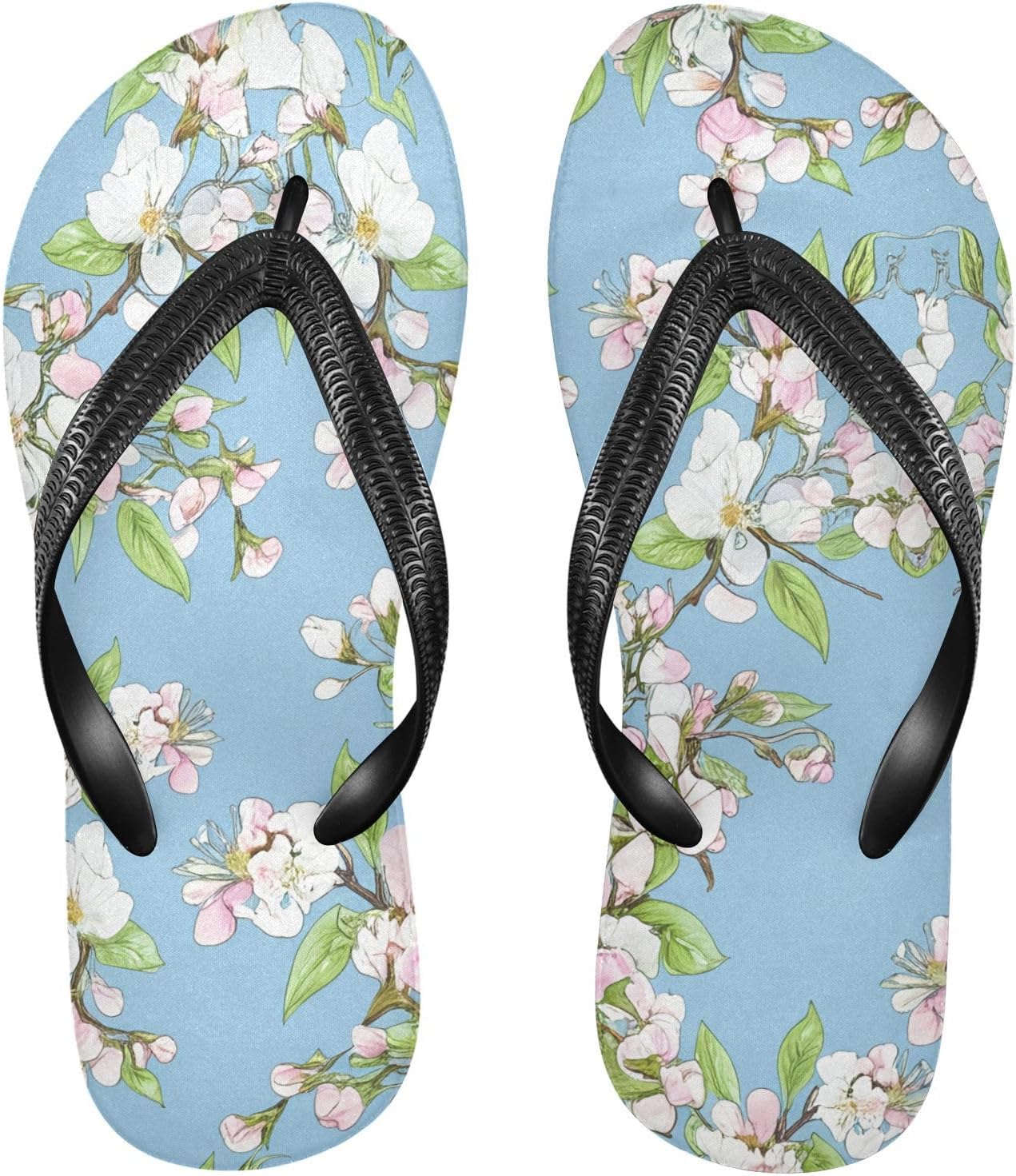 

Вьетнамки с цветочной веткой, синие, пляжные, резиновые, противоскользящие, летние шлепанцы для женщин и мужчин Sinestour