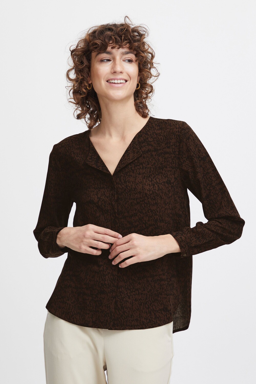 

Блуза b.young Langarm BYJOSA REG SHIRT, коричневый