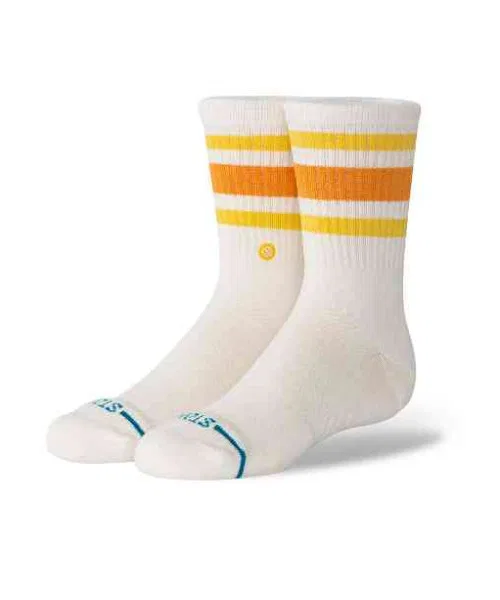 Детские носки STANCE KIDS BOYD CREW, хлопковые, белый с жёлтым