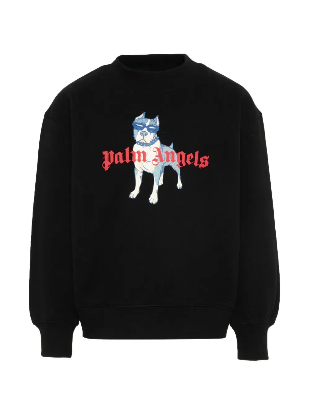 Толстовка с круглым вырезом и принтом Palm Angels Kids, черный