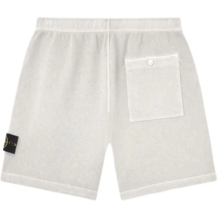 Шорты Logo Patch Old Effect STONE ISLAND, Pearl Gray — фото 3