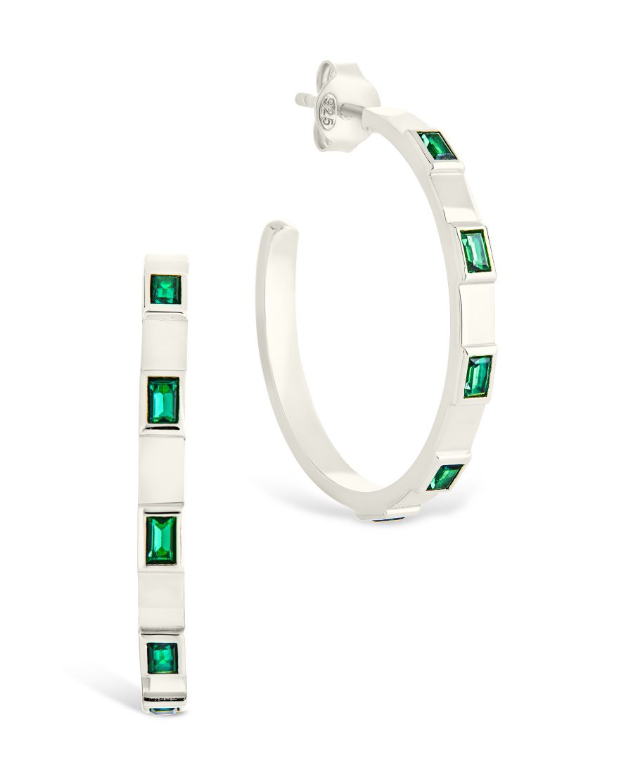 

Серьги-кольца Asher из стерлингового серебра, плоские, полированные Sterling Forever, Silver