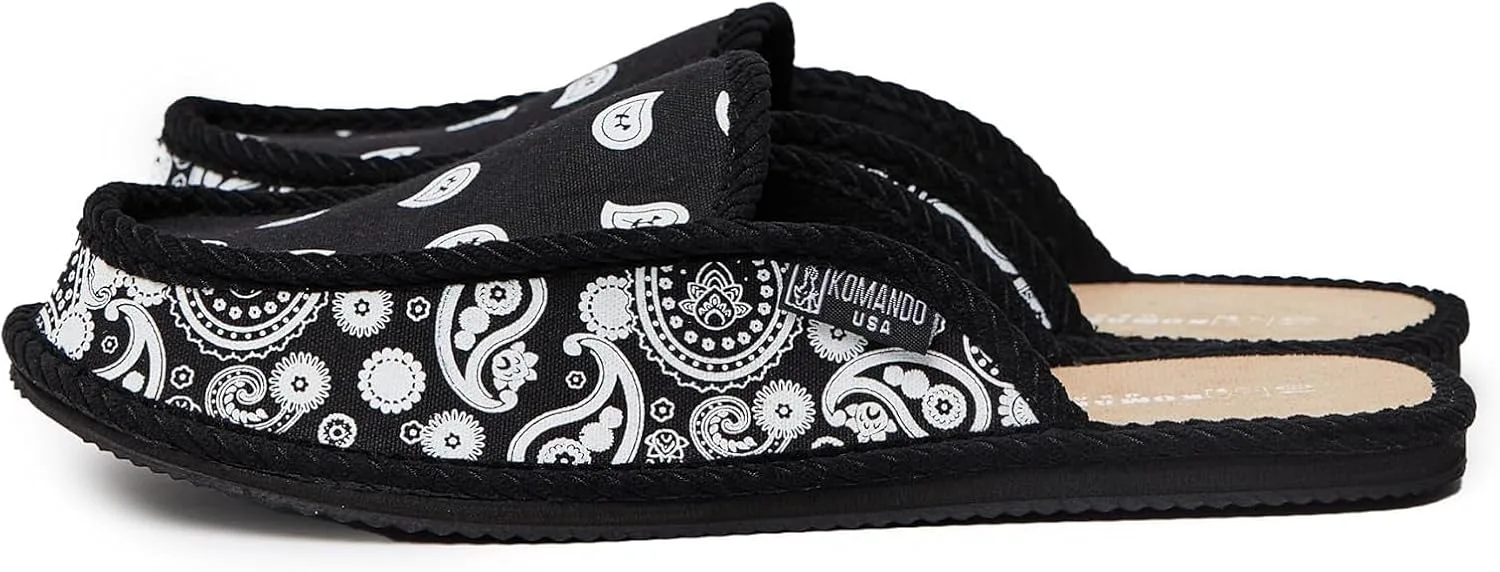 Тапочки Bandana Paisley House, домашняя обувь для комфорта Generic, черный — фото 2