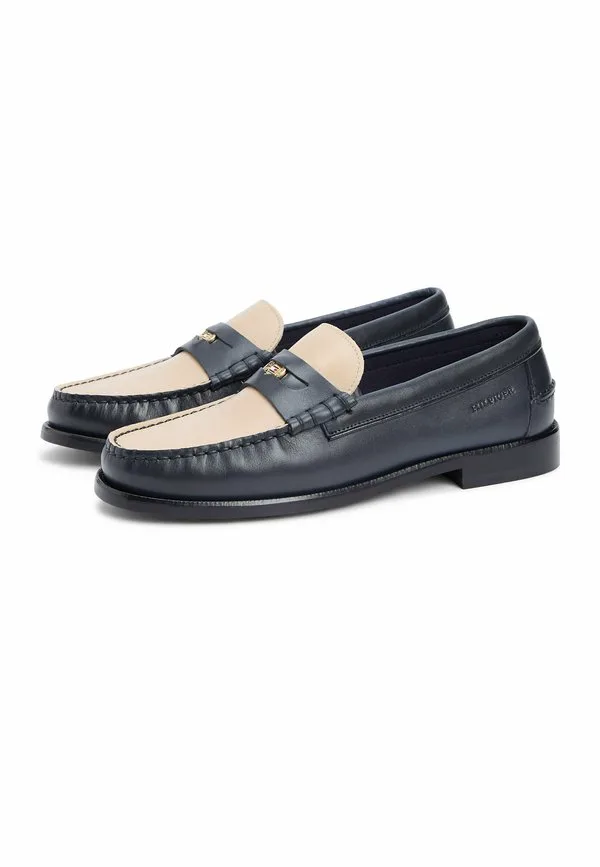 Кожаные лоферы с цветными блоками и слипоны Tommy Hilfiger, Navy Blue — фото 2