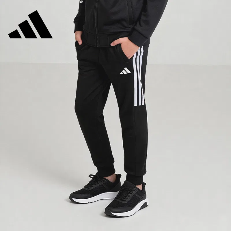 Унисекс трикотажные спортивные штаны Adidas, Black — фото 4