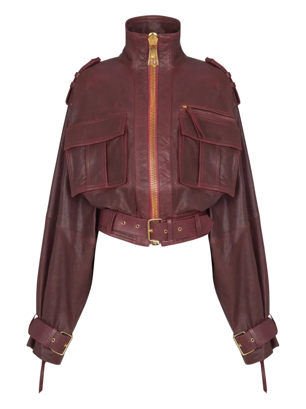 

Куртка с поясом Balmain, коричневый