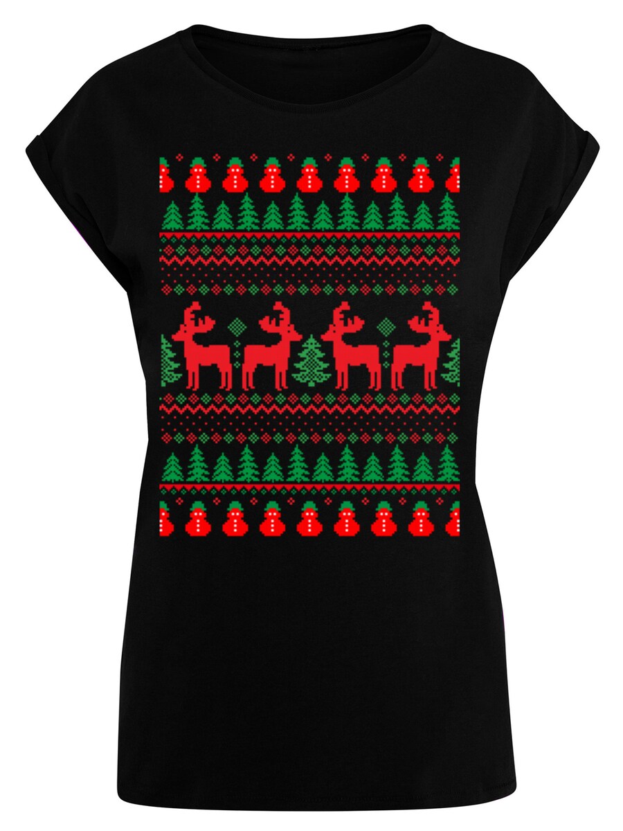 

Рубашка F4NT4STIC Christmas Reindeers Weihnachten Muster, черный