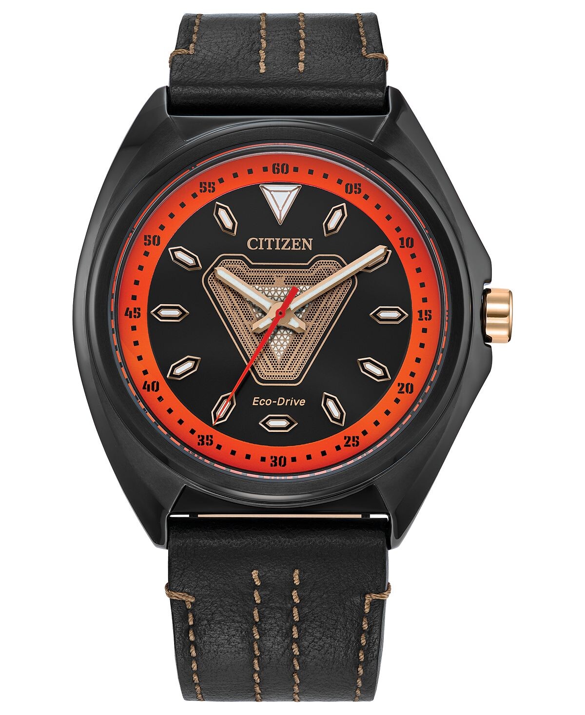 

Мужские часы Eco-Drive Marvel Tony Stark с черным кожаным ремешком, 43 мм Citizen