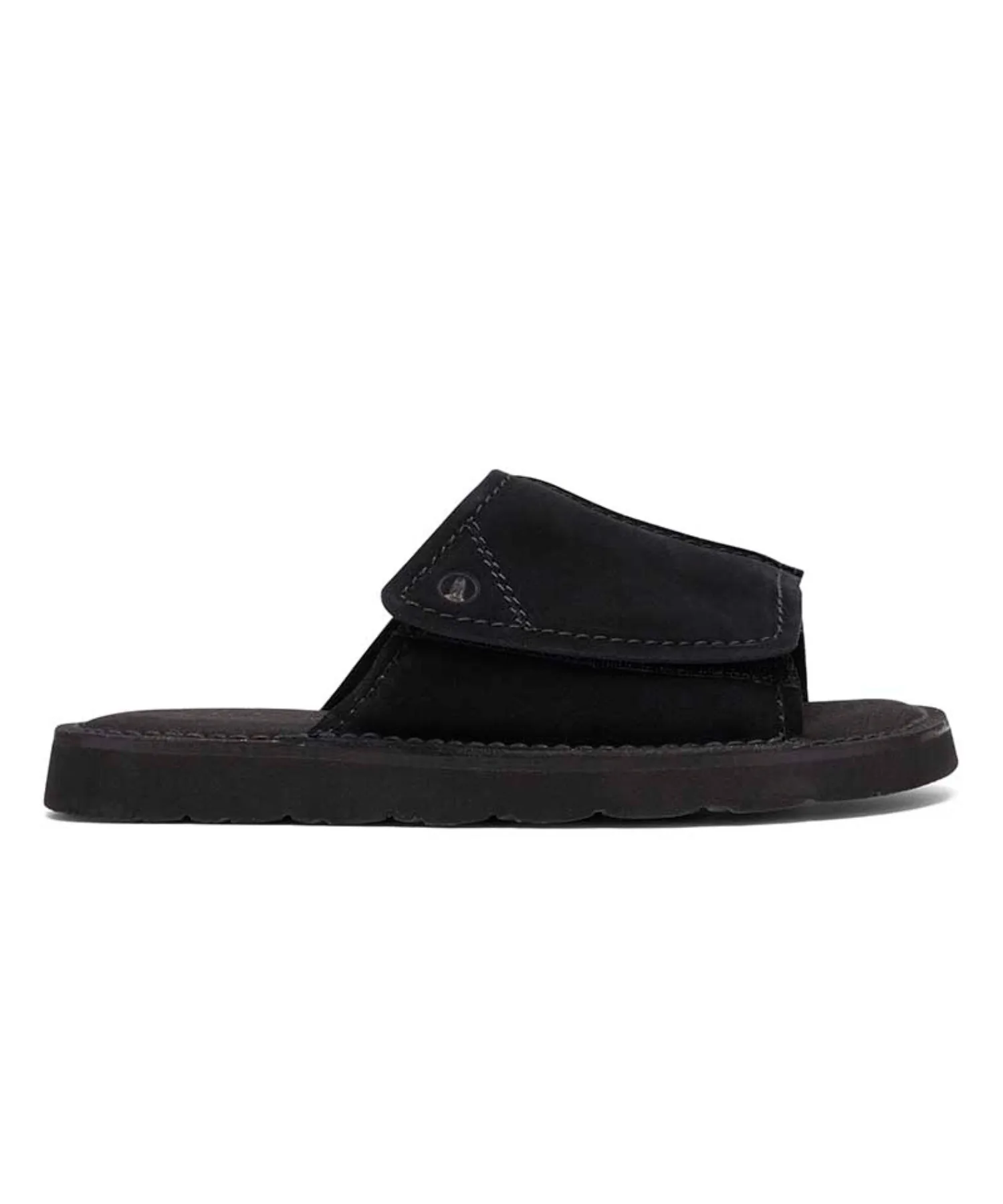 Мужские сандалии из кожи с EVA подошвой Clarks Solsbury Slide черные