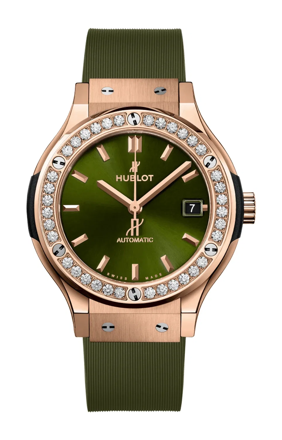 Классик Фьюжен Кинг Голд Зеленые Бриллианты 38 мм - 565.OX.8980.RX.1204 HUBLOT, золотой