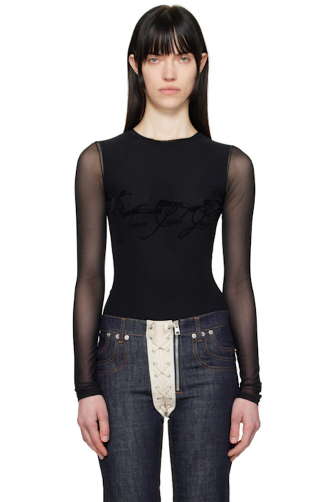 

Черная футболка «The Flocked Tattoo Ruban» Jean Paul Gaultier